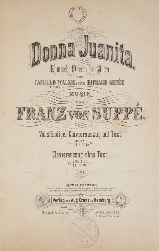 Portada de la partitura de "Donna Juannita"