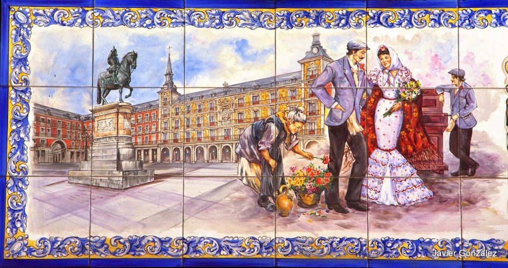 Plaza Mayor de Madrid. Cerámica de Julián Santacruz
