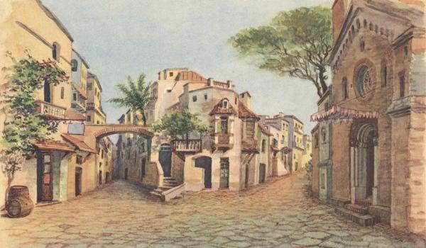 Ilustración de un pueblo Siciliano. En el que se ambienta Cavalleria Rusticana